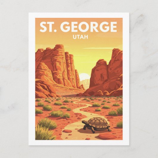 Vintage St. George Utah Briefkaart (Voorkant)