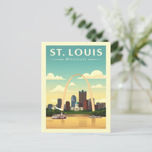 Vintage  St. Louis Missouri  Briefkaart (Staand voorkant)