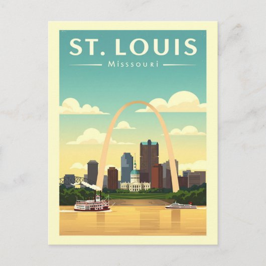 Vintage  St. Louis Missouri  Briefkaart (Voorkant)