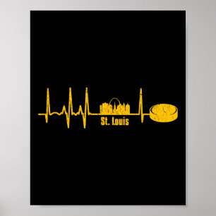 Vintage St. Louis Missouri Silhouette Hartslag Hoc Poster