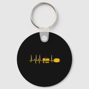 Vintage St. Louis Missouri Silhouette Hartslag Hoc Sleutelhanger