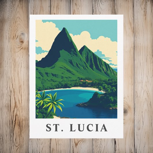 Vintage St. Lucia Caribbean Travel Briefkaart