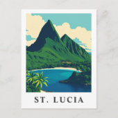 Vintage St. Lucia Caribbean Travel Briefkaart (Voorkant)