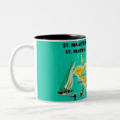 Vintage St Martin Eiland Kaart Mok (Links)