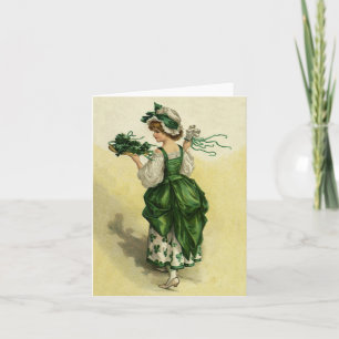 Vintage St. Patrick Dag, de Groene Klavers van de Kaart