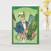 Vintage St Patrick Dag Ierse Amerikaan Kaart (Gele Bloem)