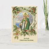 Vintage St. Patrick Irish Christmas Blessing Kaart (Voorkant)