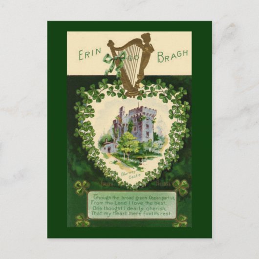 Vintage St. Patrick's Blarney Castle Briefkaart (Voorkant)