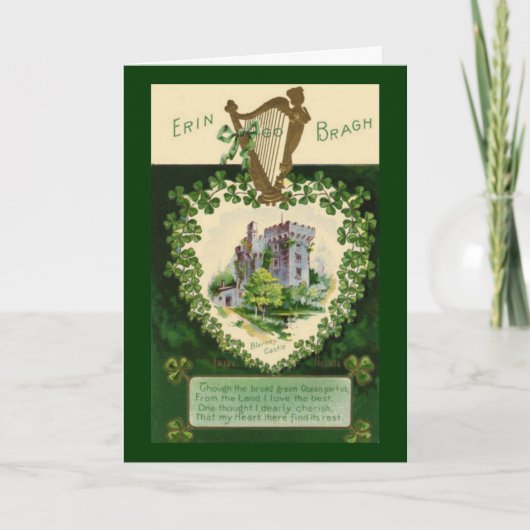 Vintage St. Patrick's Blarney Castle Kaart (Voorkant)