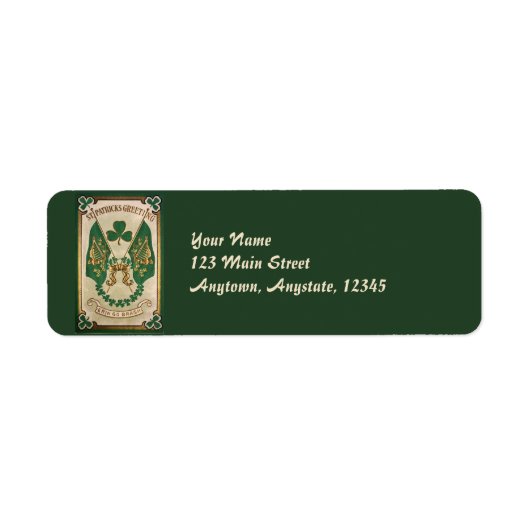 Vintage St. Patrick's Day adreslabels Etiket (Voorkant)