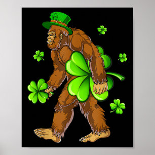 Vintage St. Patrick's Day Bigfoot Sasquatch Sint-P Poster