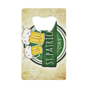 Vintage St. Patrick's Day Creditkaart Flessenopener