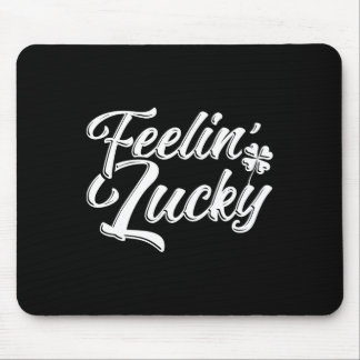 Vintage St Patricks Day Cute Shamrock Feelin Lucky Muismat