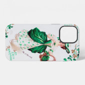 Vintage St. Patrick's Day-dame iPhone Hoesje (Achterkant horizontaal)