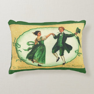 Vintage St. Patrick's Day Dans Ierse Lentedag Accent Kussen