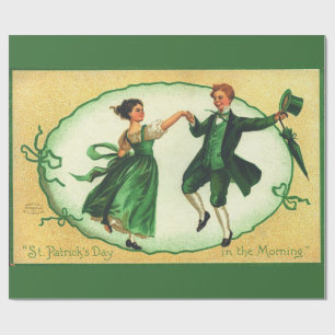 Vintage St. Patrick's Day Dans Ierse Lentedag Cadeaupapier