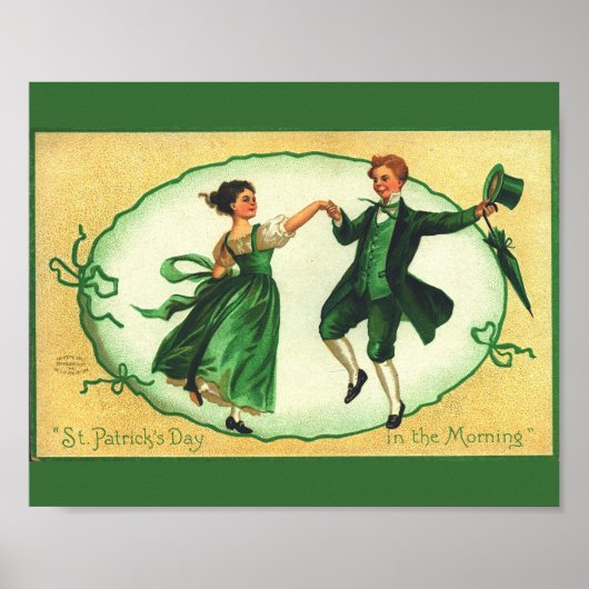 Vintage St. Patrick's Day Dans Ierse Lentedag Poster (Voorkant)