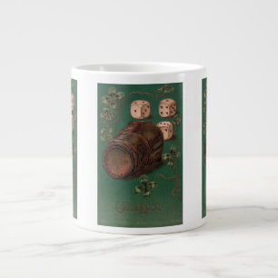 Vintage St. Patrick's Day, Geluk Ierse Dobbelstene Grote Koffiekop