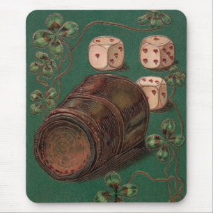 Vintage St. Patrick's Day, Geluk Ierse Dobbelstene Muismat