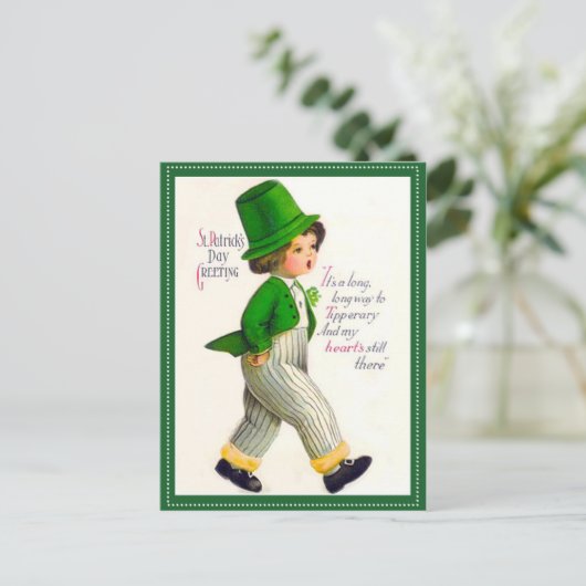 Vintage St. Patrick's Day Greeting Briefkaart (Staand voorkant)