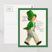 Vintage St. Patrick's Day Greeting Briefkaart (Voorkant / Achterkant)