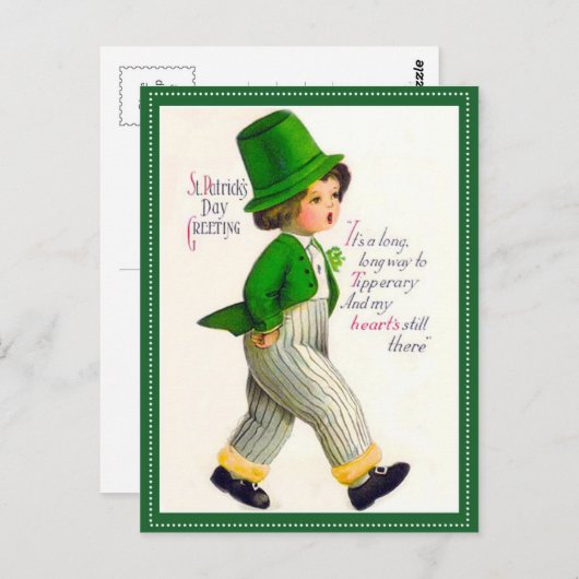 Vintage St. Patrick's Day Greeting Briefkaart (Voorkant / Achterkant)