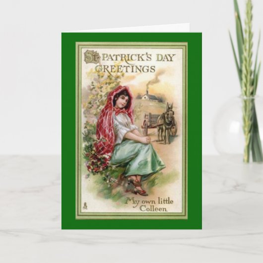 Vintage St. Patrick's Day Greeting Kaart (Voorkant)