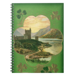 Vintage St. Patricks Day Greetings Castle Shamrock Notitieboek