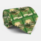 Vintage St. Patricks Day Groeten Castle Shamrock Stropdas (Opgerold)