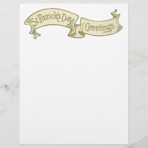 Vintage St. Patrick's Day Groeten Gouden Banner