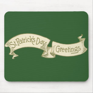 Vintage St. Patrick's Day Groeten Gouden Banner Muismat