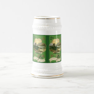 Vintage St. Patrick's Day Groeten Shamrock Kasteel Bierpul
