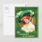 Vintage St. Patrick's Day kaart met groene kleding (Voorkant / Achterkant)