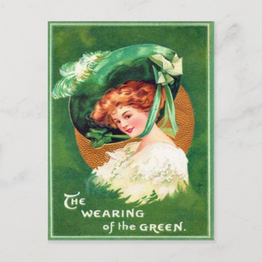 Vintage St. Patrick's Day kaart met groene kleding (Voorkant)
