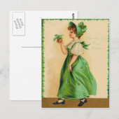 Vintage St. Patrick's Day kaart met groene kleding (Voorkant / Achterkant)