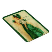 Vintage St. Patrick's Day Lass Wearing Green Magneet (Rechterzijde)