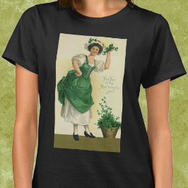 Vintage St. Patrick's Day Meisje, Geluks Shamrocks T-shirt