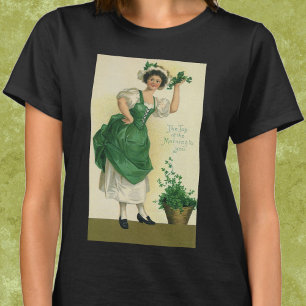 Vintage St. Patrick's Day Meisje, Geluks Shamrocks T-shirt