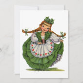 Vintage St. Patrick's Day-meisje Kaart (Achterkant)