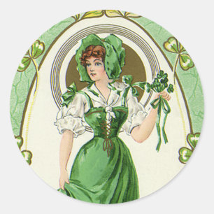 Vintage St. Patrick's Day, mijn mooie Ierse Collee Ronde Sticker