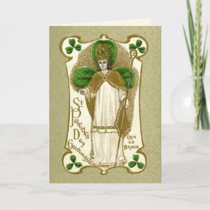 Vintage St. Patrick's Day Religieus Gebed Zegen Kaart