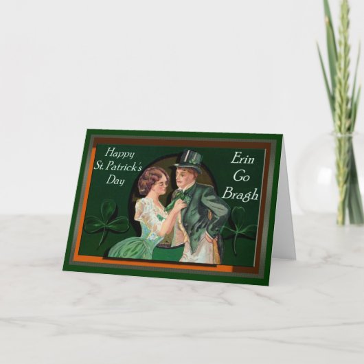 VINTAGE ST. PATRICK'S DAY SHADOW BOX KAART (Voorkant)