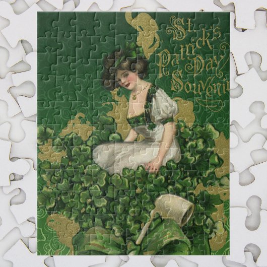 Vintage St. Patrick's Day-souvenir, Ierse schone Legpuzzel
