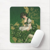 Vintage St. Patrick's Day-souvenir, Ierse schone Muismat (Met muis)