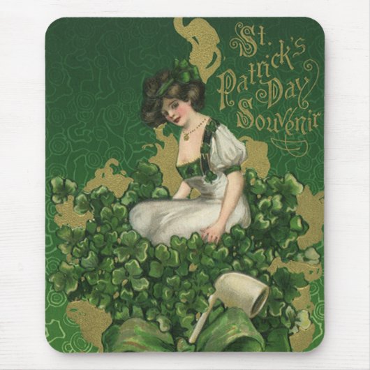 Vintage St. Patrick's Day-souvenir, Ierse schone Muismat (Voorkant)