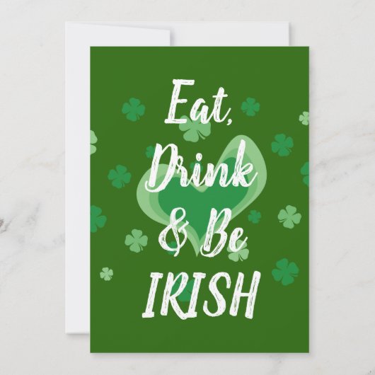 Vintage St Patrick's Day Uitnodiging sjabloon (Achterkant)