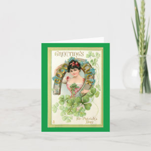 Vintage St.Patrick's Day wenskaart Feestdagen Kaart