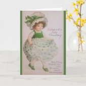 Vintage St. Patrick's Day Wenskaart Kaart (Gele Bloem)