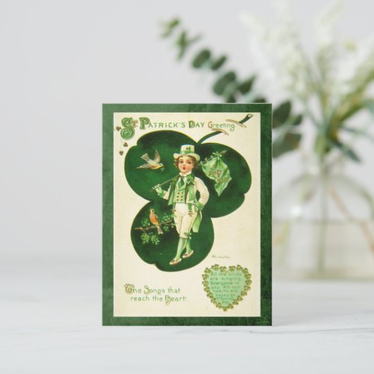 Vintage St Patrick's Greeting Briefkaart (Staand voorkant)