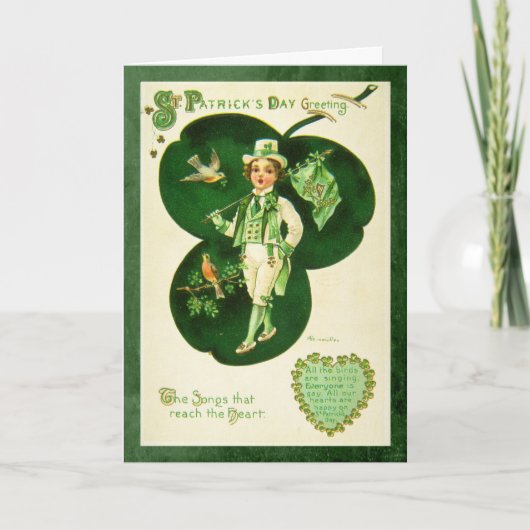 Vintage St Patrick's Greeting Kaart (Voorkant)